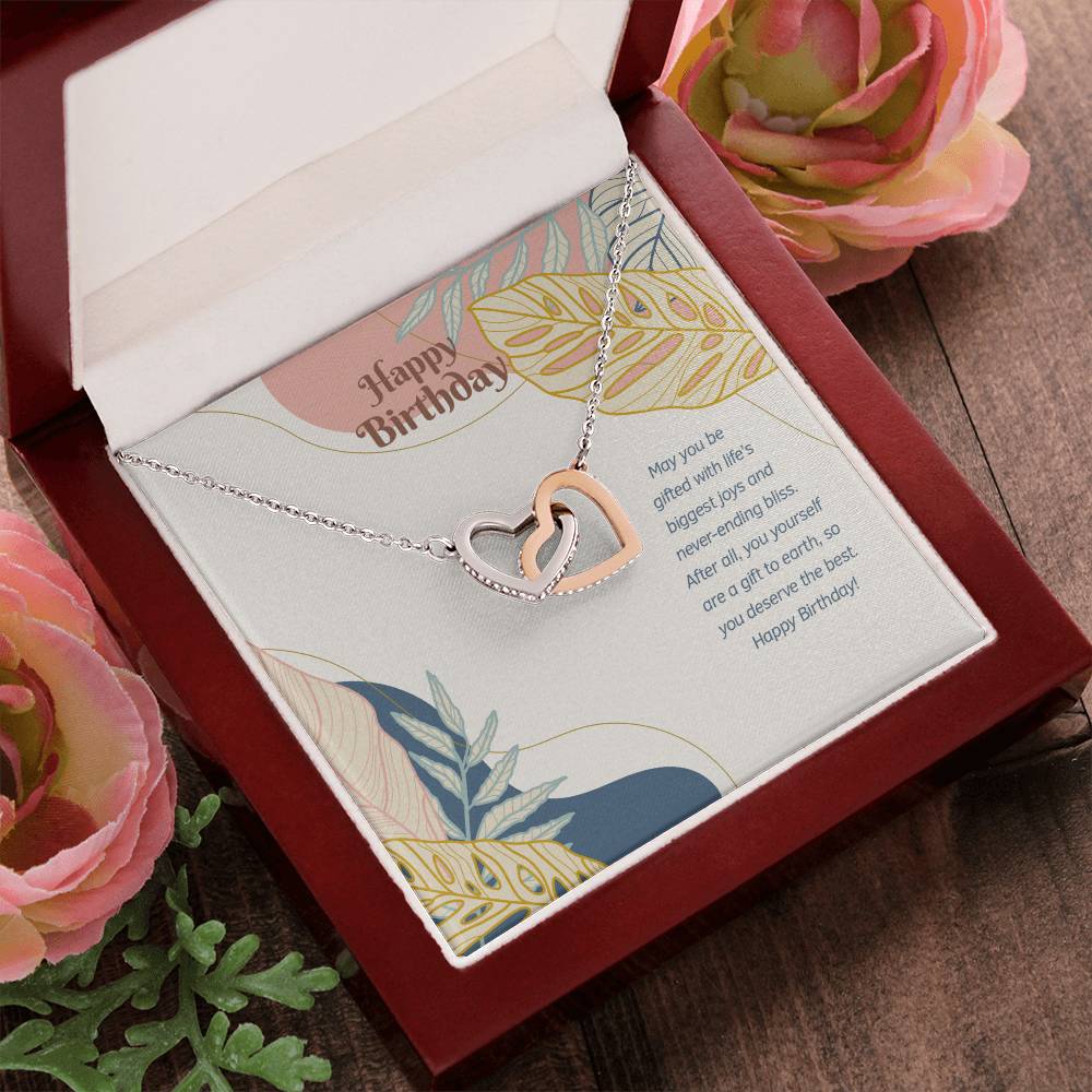 Happy Birthday! You Deserve The Best! - Interlocking Hearts Necklace