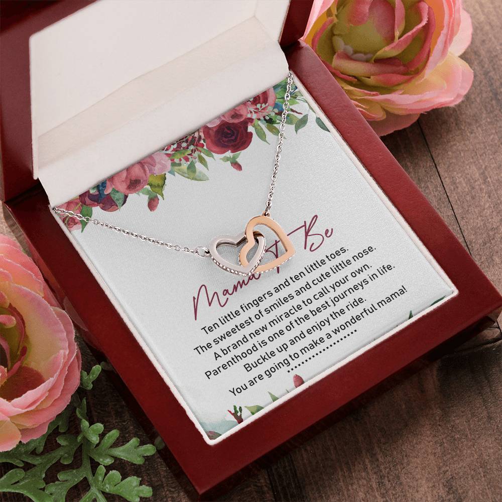 Mama To Be Interlocking Hearts Necklace Message Card