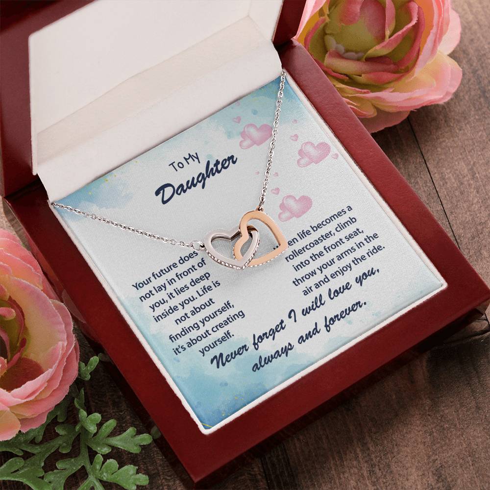 My Daughter Enjoy The Ride Necklace Interlocking Hearts Necklace