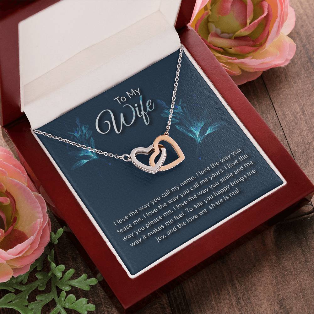 To My Wife - Necklace Interlocking Hearts Necklace