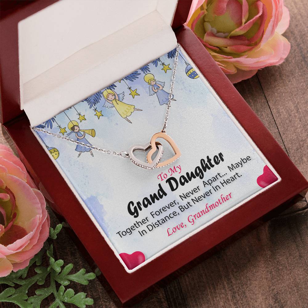 To My Granddaughter - Together Forever Necklace Interlocking Hearts Necklace