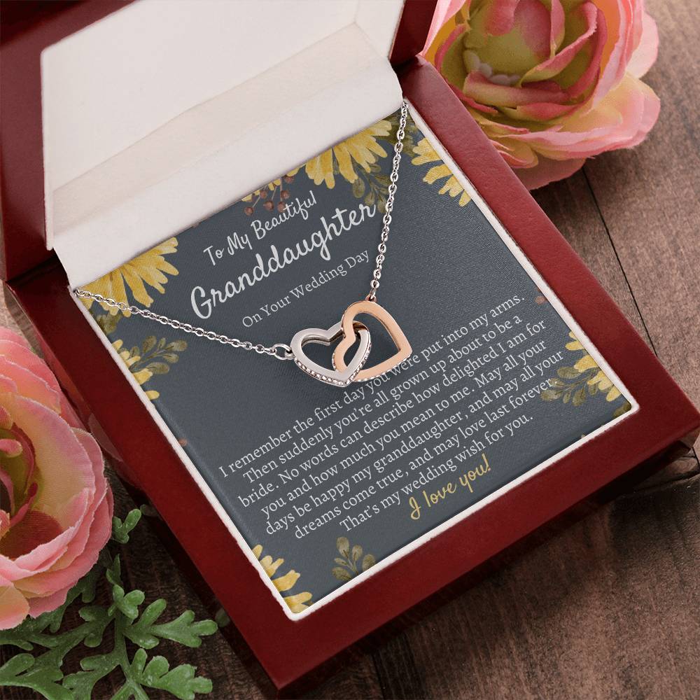Granddaughter Wedding Day Gift Wedding Gift For Bride From Grandma To My Granddaughter On Her Wedding Day Interlocking Necklace Interlocking Hearts Necklace