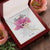 To My Daughter Necklace - Pink Rose Interlocking Hearts Necklace