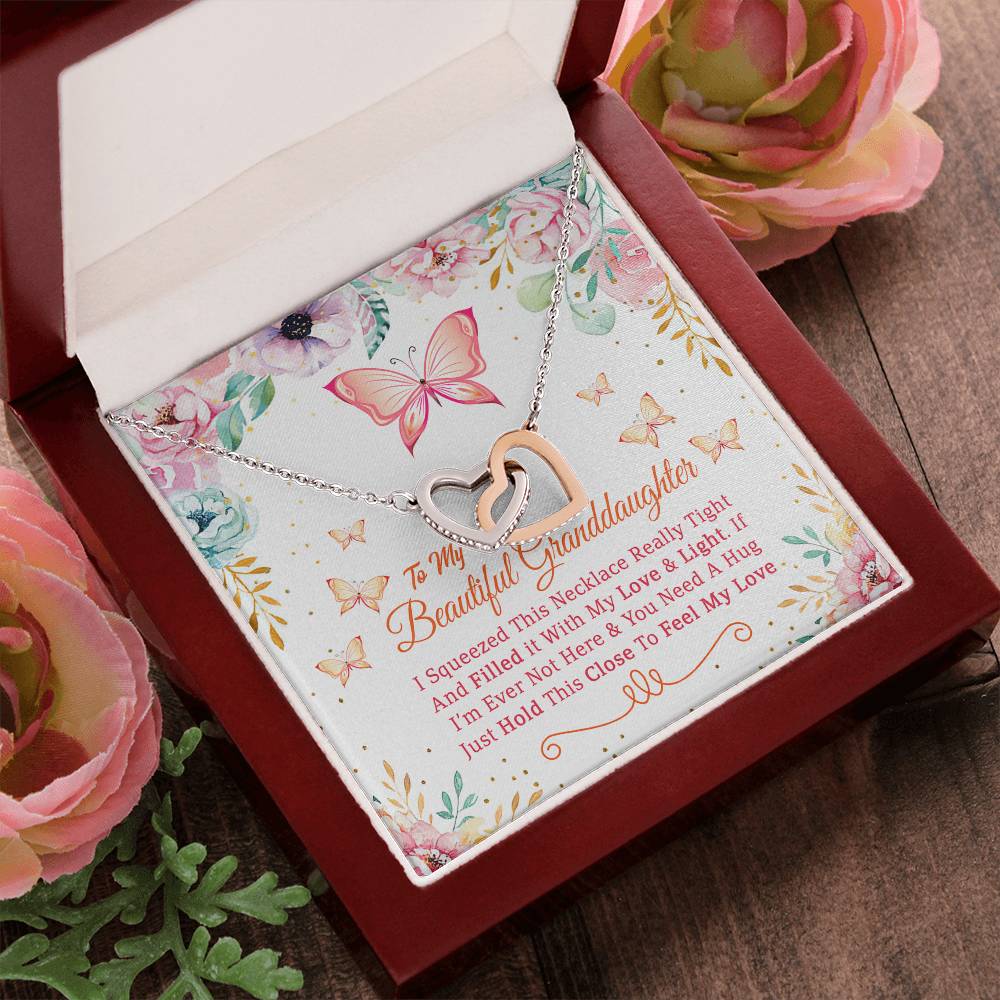 Feel My Love - Best Gift For Granddaughter Interlocking Hearts Necklace
