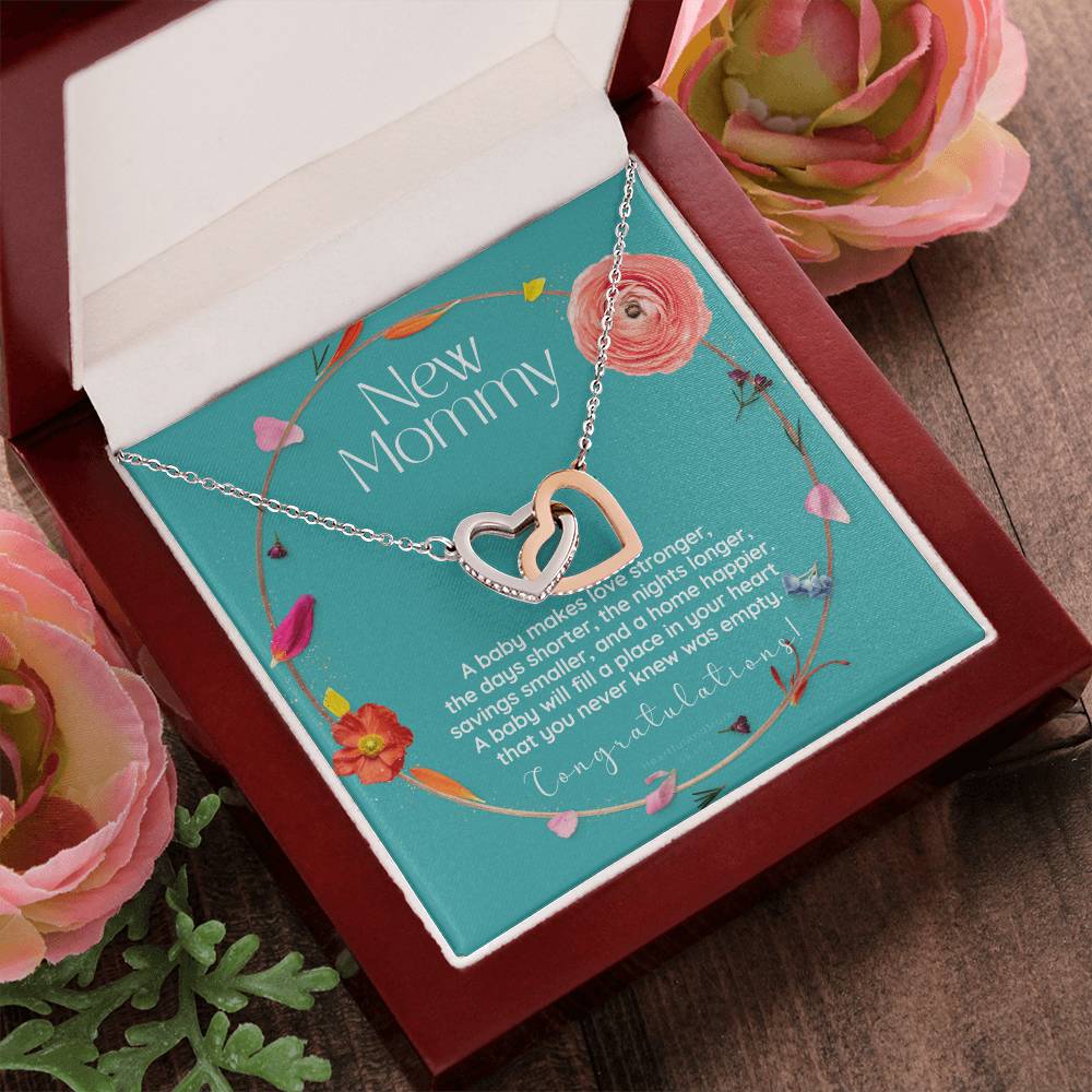 Mom To Be Necklace New Mom Necklace First Time Mom Necklace Pregnancy Gift New Mom Gift New Mommy Gift New Mom Gift Jewelry Interlocking Hearts Necklace