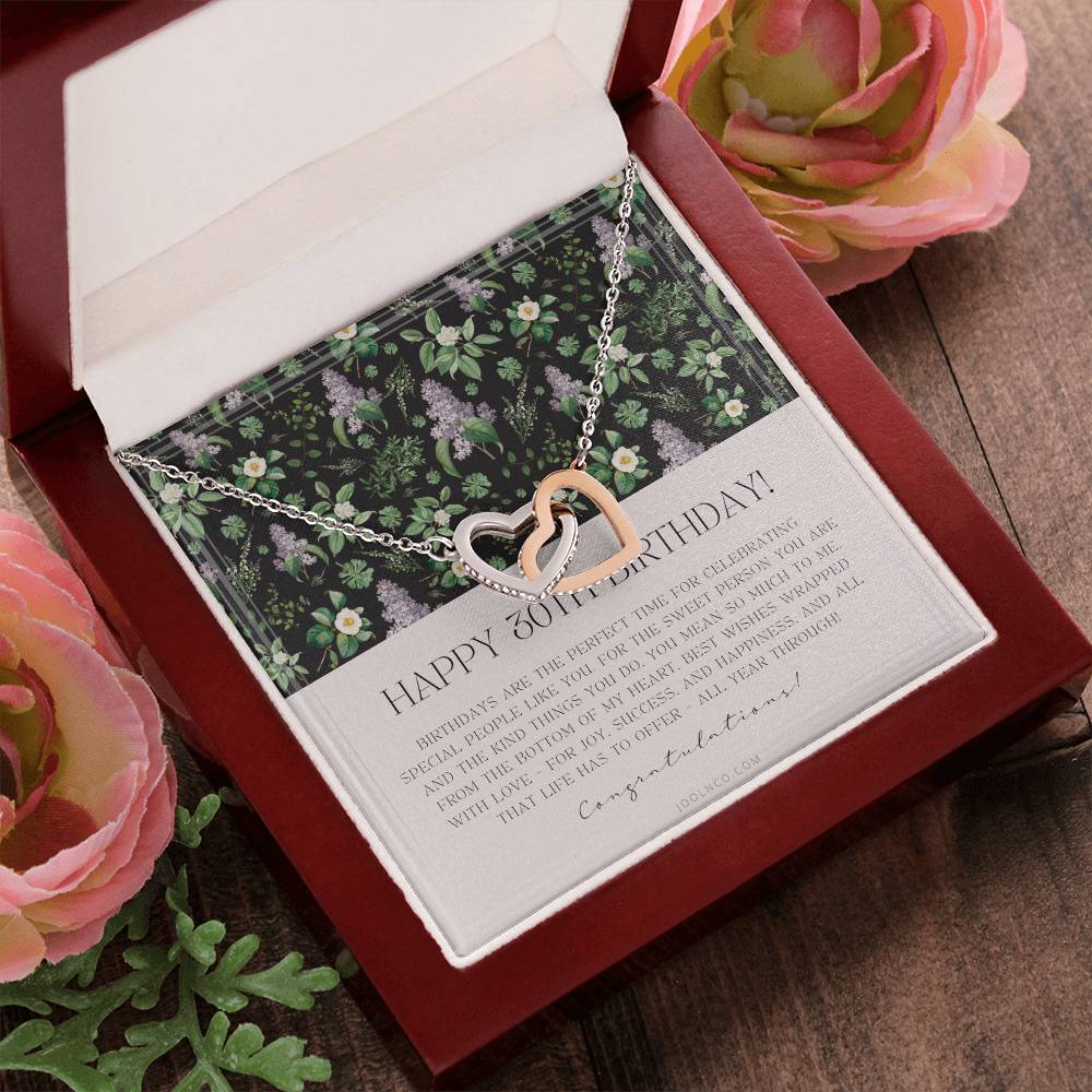 30Th Birthday Gifts For Women Necklace For Her 3 Decade Jewelry 30 Years Old 30Th Birthday Gift Necklace Jewelry Gift For Her Interlocking Hearts Necklace