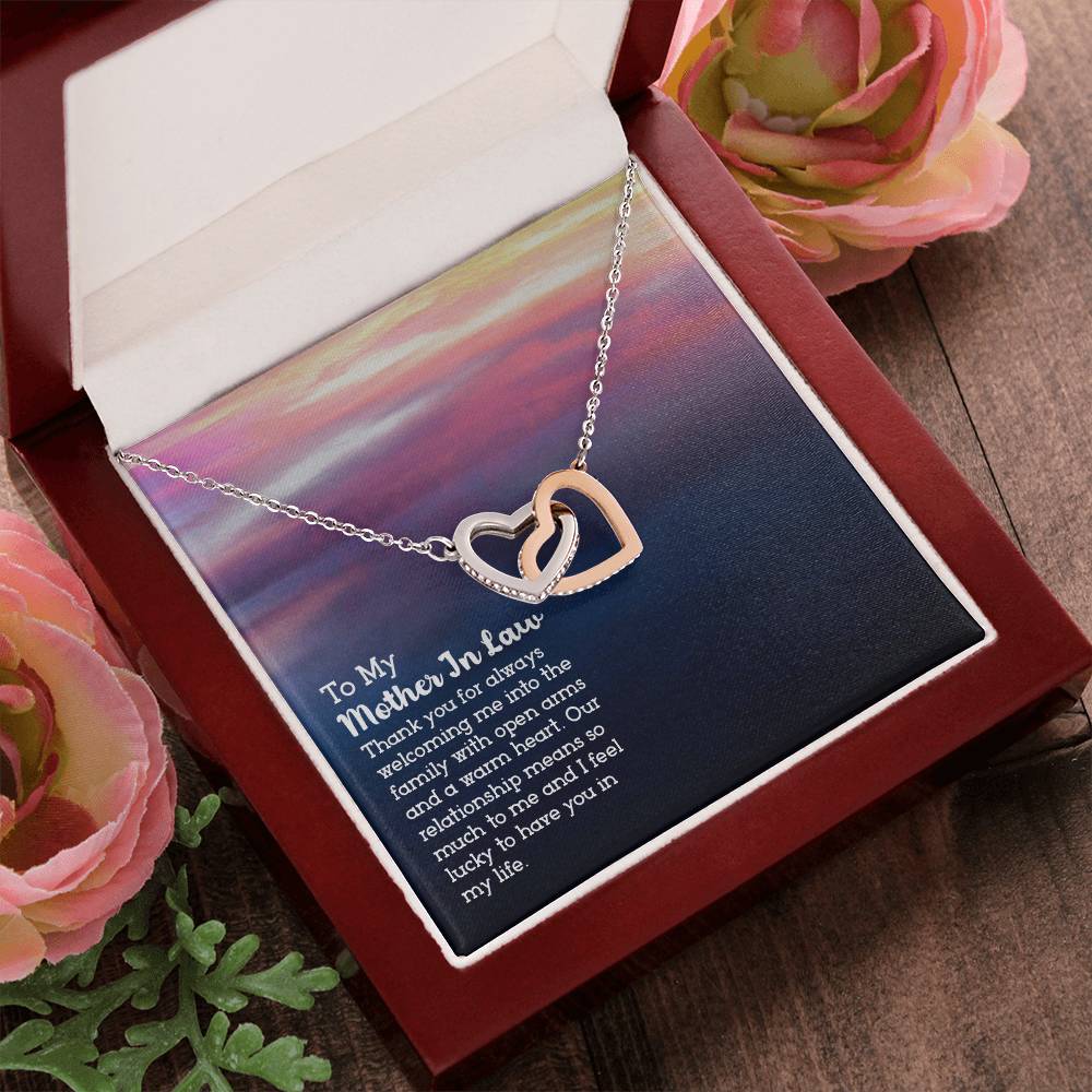 To My Mother-In-Law - Interlocking Hearts Necklace