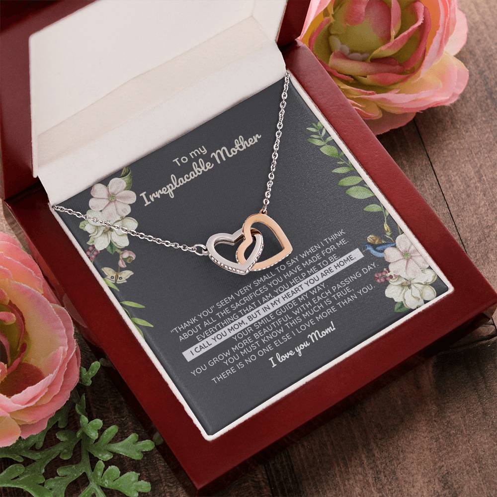 Irreplaceable Mother - You'Re My Home Interlocking Heart Necklace Interlocking Hearts Necklace