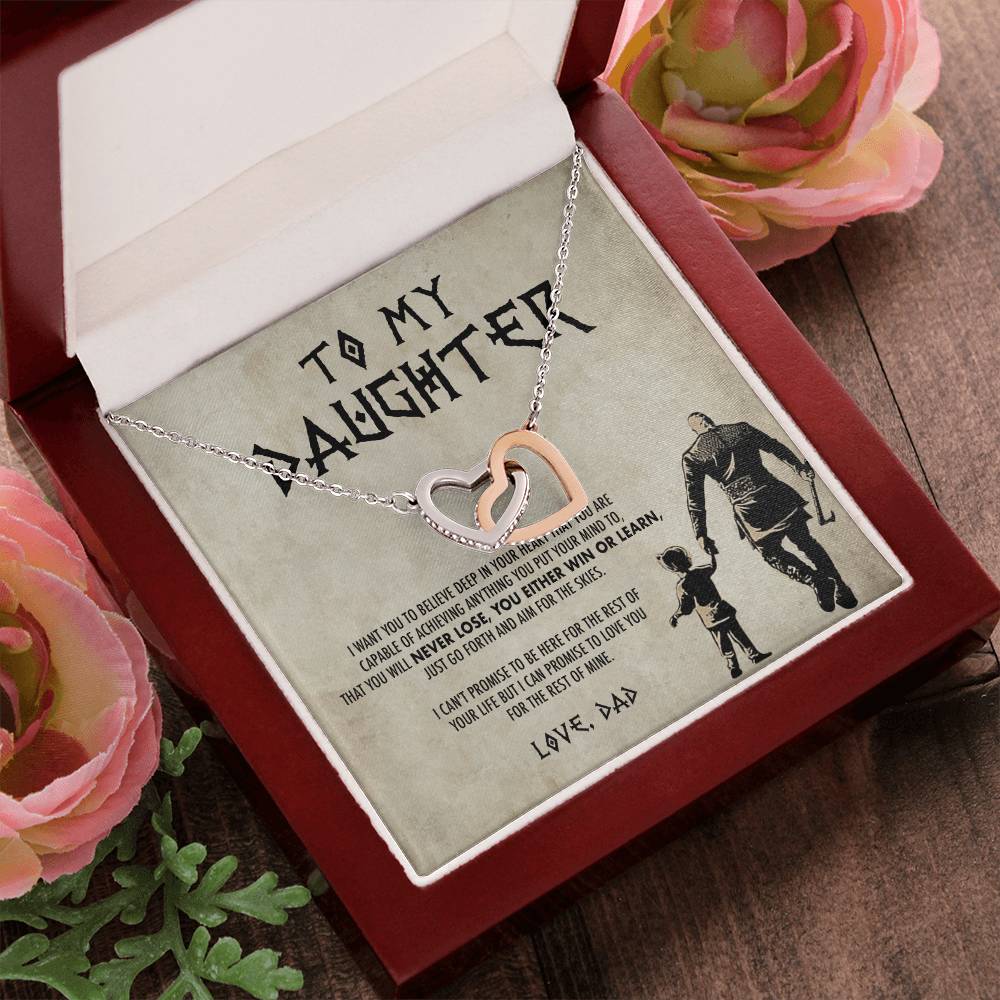 To My Daughter Two Hearts Interlocking Hearts Necklace
