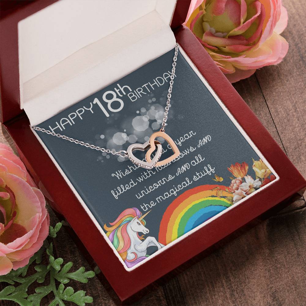 18Th Birthday Necklace Gifts For Girls Cute Unicorn 18 Years Old Girl Jewelry Gift For Daughter Niece Interlocking Necklace Xu246Il11 Interlocking Hearts Necklace