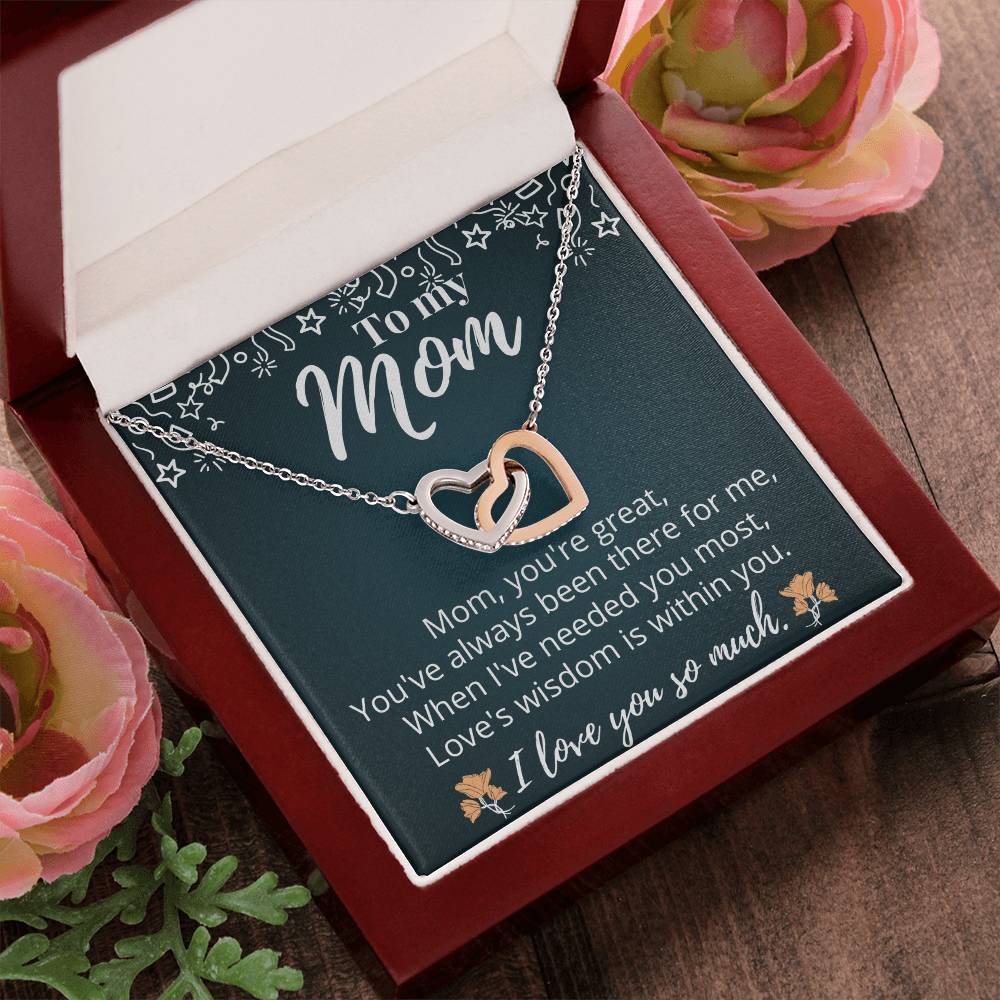 Mother'S Day Gift- Forever Together Love - Never-Ending Love Cubic Zirconia Stones Interlocking Hearts Necklace