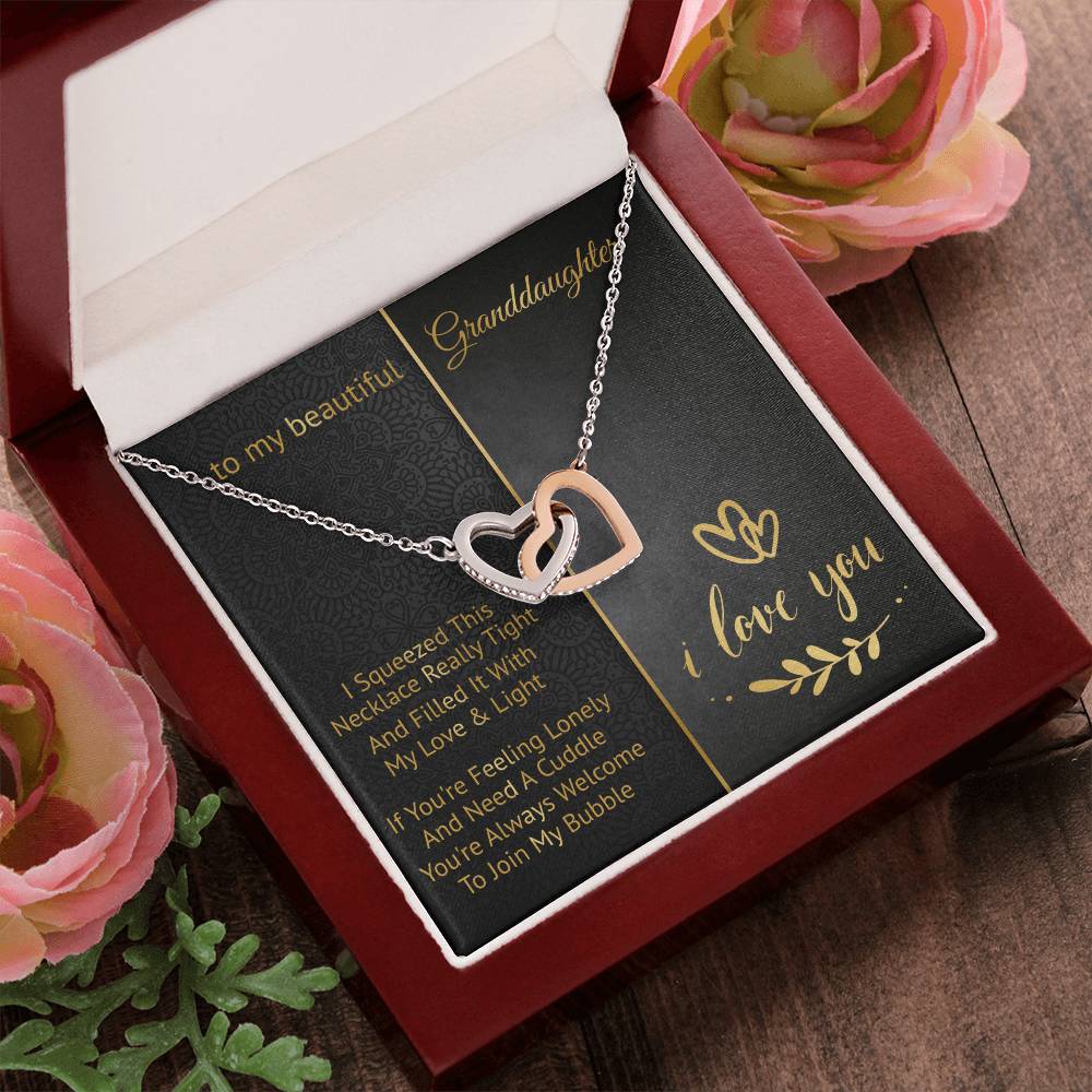 To My Beautiful Granddaughter - Join My Bubble - Interlocking Hearts Necklace