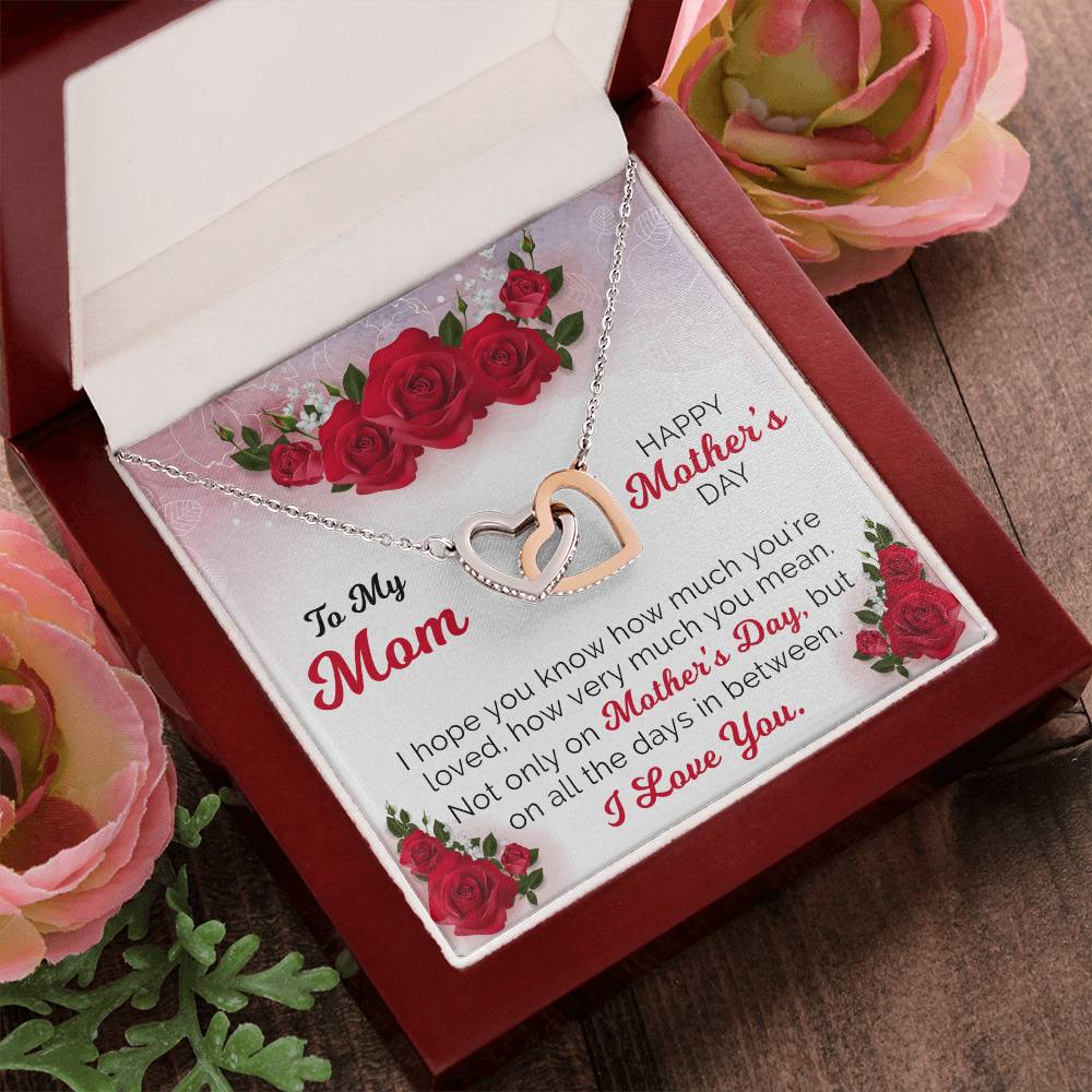 Happy Mother'S Day Gift From Daughter Interlocking Hearts Necklace