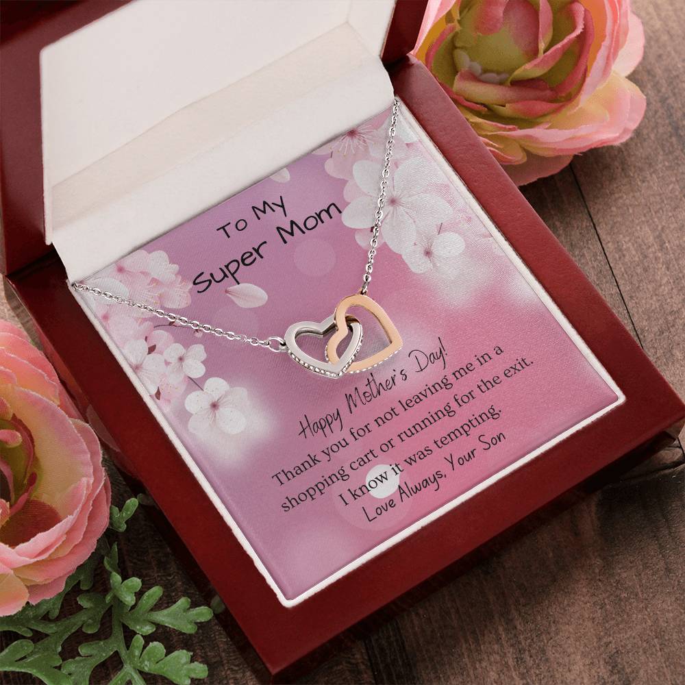 From Son To Mom Enduring Love Interlocking Hearts Necklace