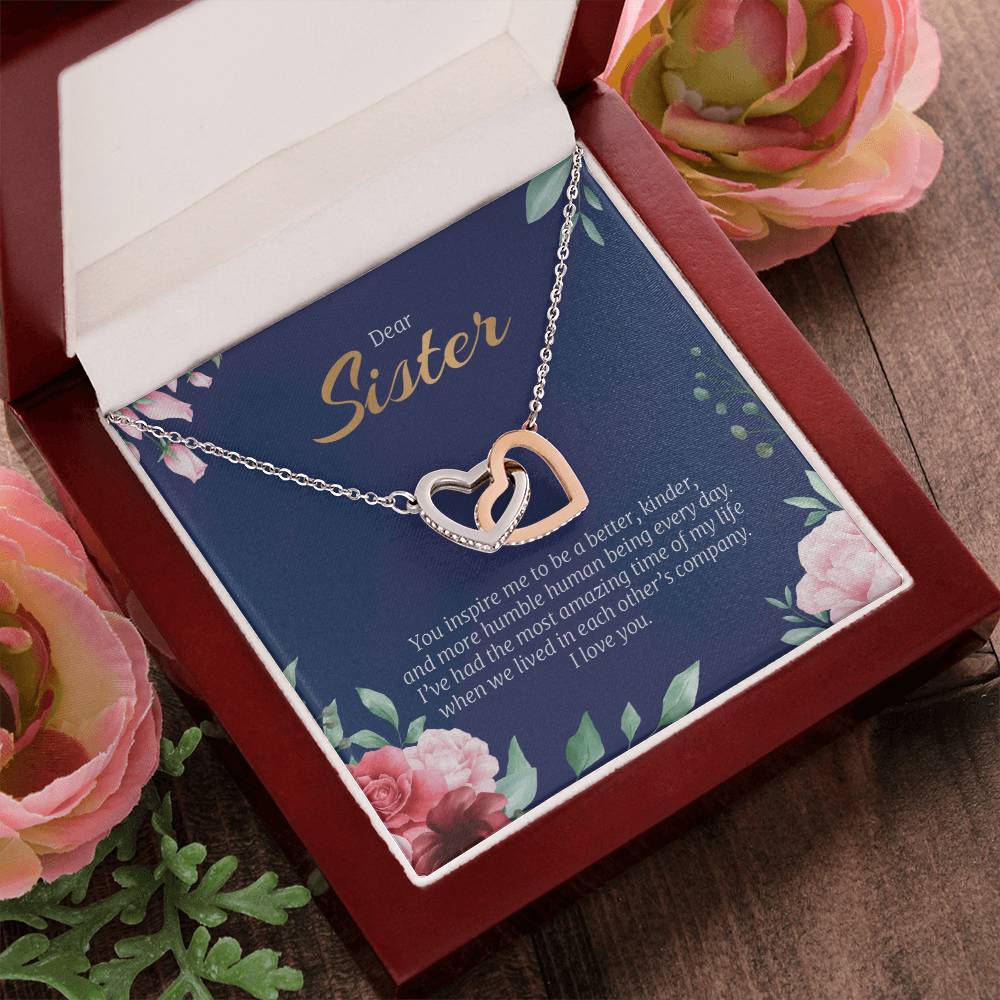 Interlocking Hearts Necklace For Sister