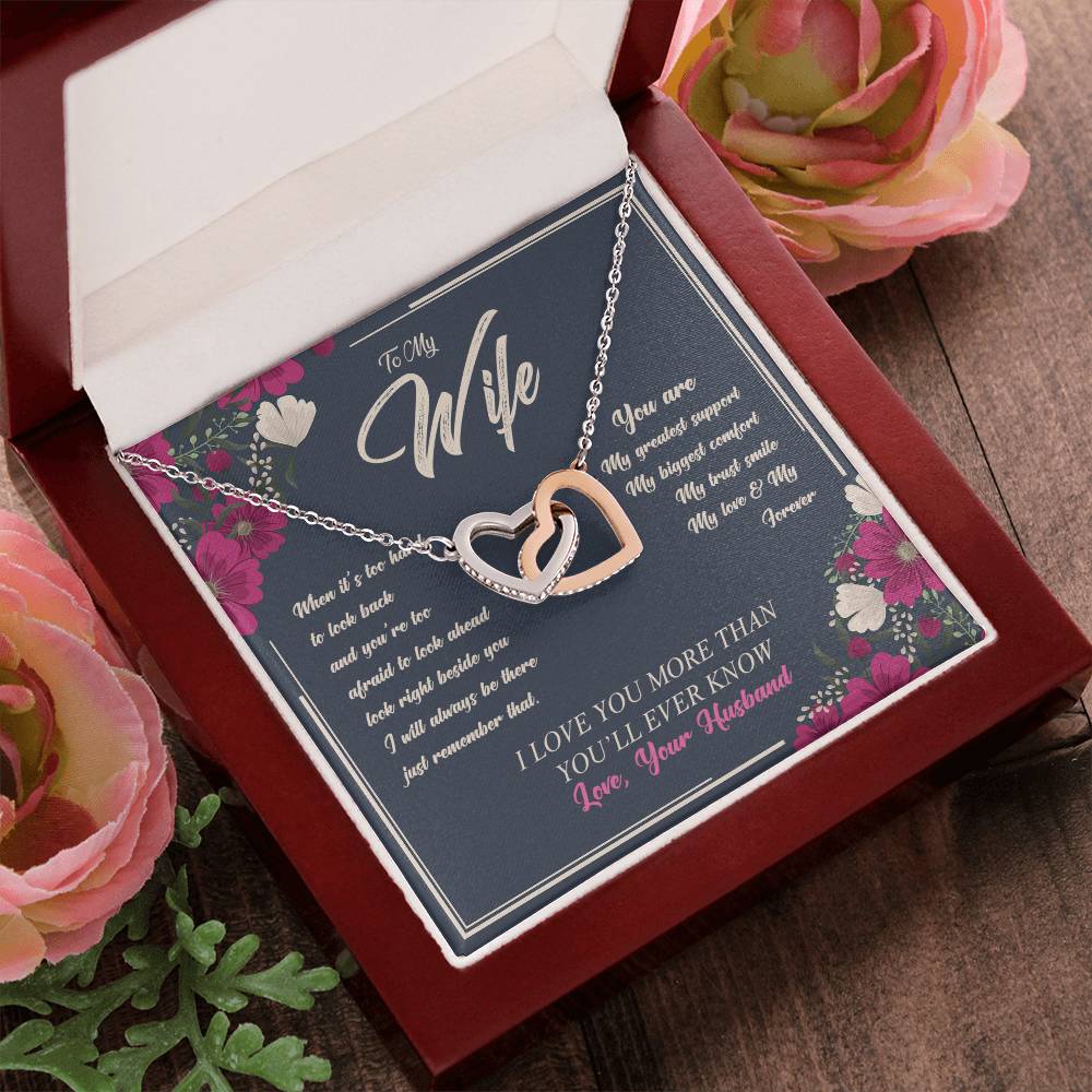 Love Your Husband-My Love & My Forever Onterlocked Hearts Interlocking Hearts Necklace