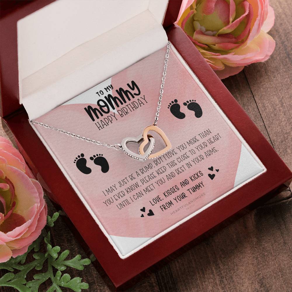 New Mom Birthday Pregnant Wife Birthday Gift Birthday Gift For Pregnant Wife Jewelry For Pregnant Wife Expecting Wife Birthday Interlocking Hearts Necklace