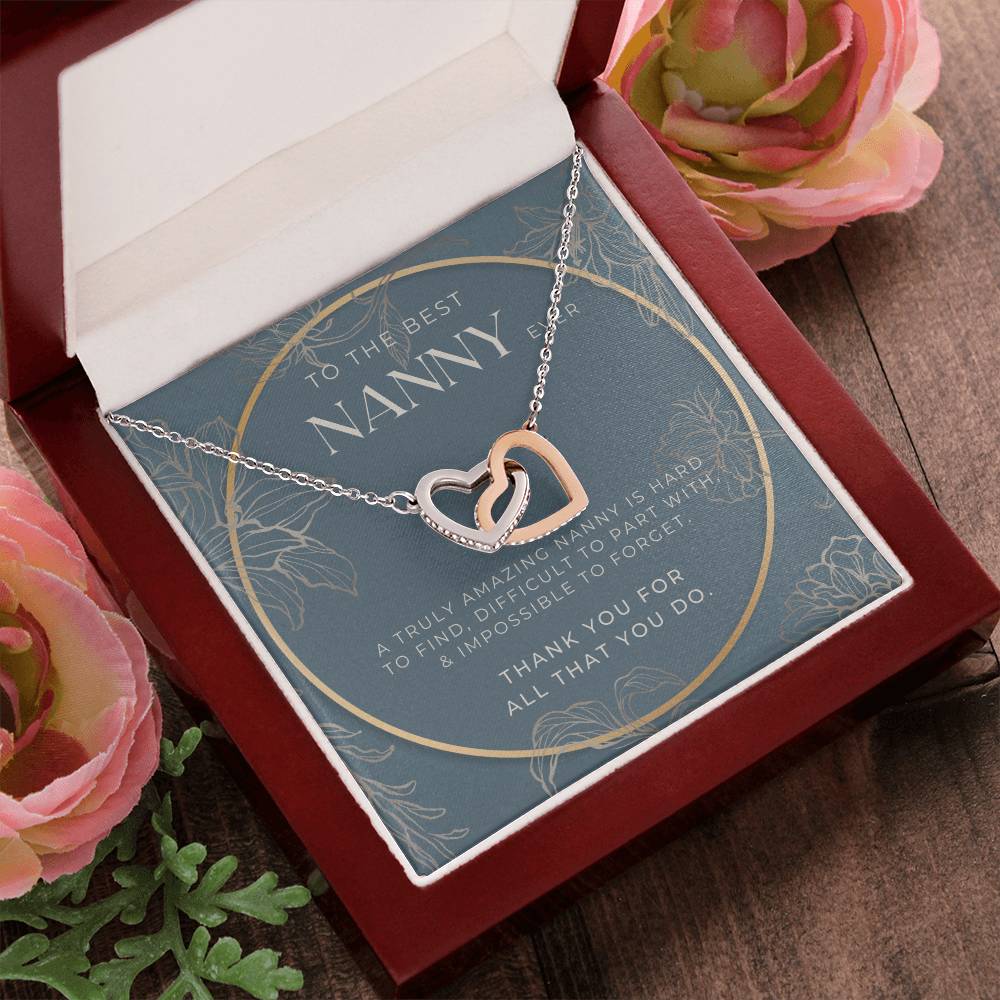 Nanny Gift Nanny Necklace Gift Best Nanny Gift Nanny Thank You Gift Nanny Appreciation Necklace Gift Thank You Nanny Necklace Gift Best Nanny Ever Gift Interlocking Hearts Necklace
