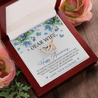 Dear Wife Happy Anniversary Interlocking Hearts Necklace Wedding Anniversary Gift