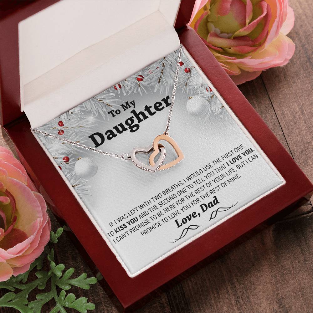 Christmas Gift To My Daughter Interlocking Hearts Necklace