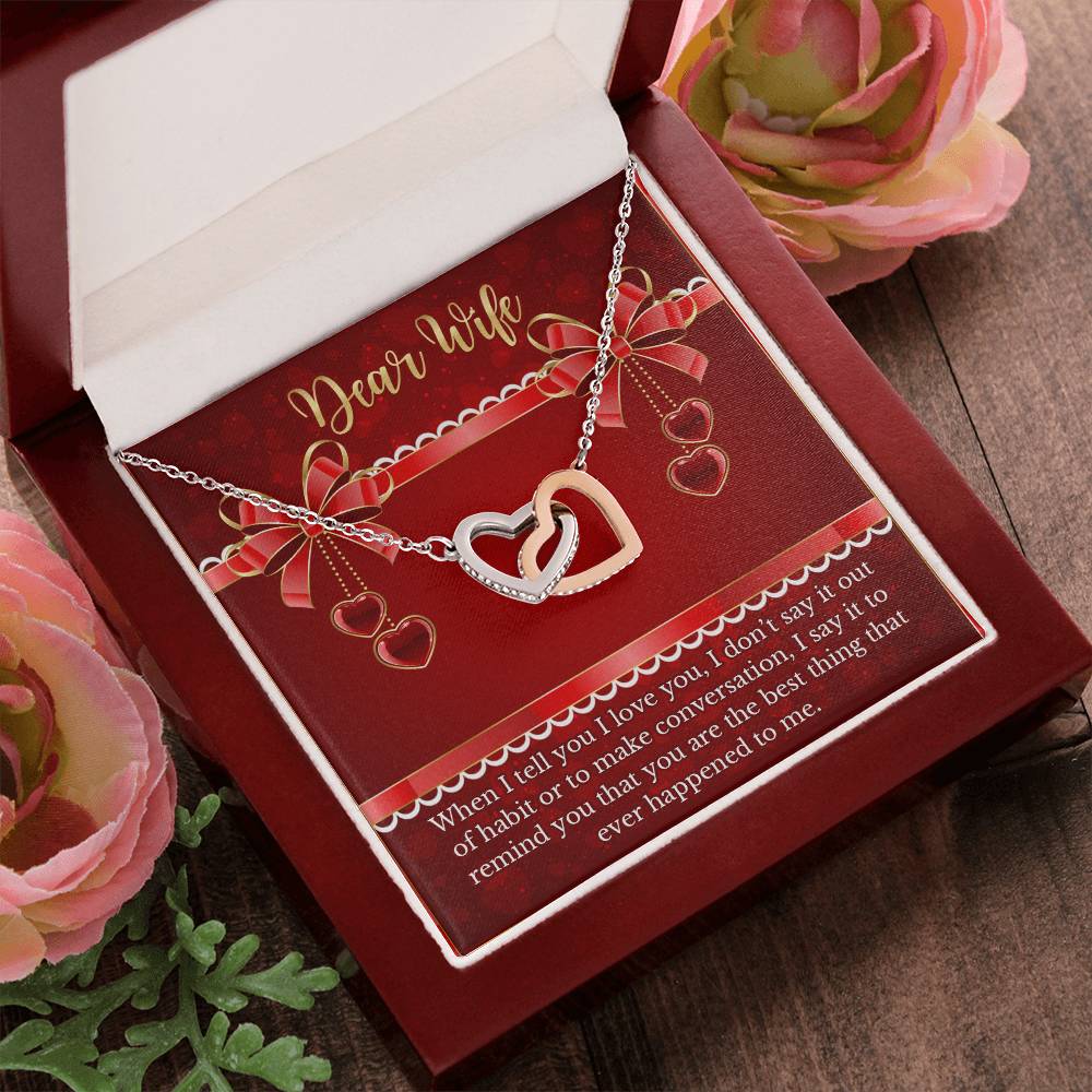 Gift For Wife - Anniversary Gift For Soulmate Interlocking Hearts Necklace