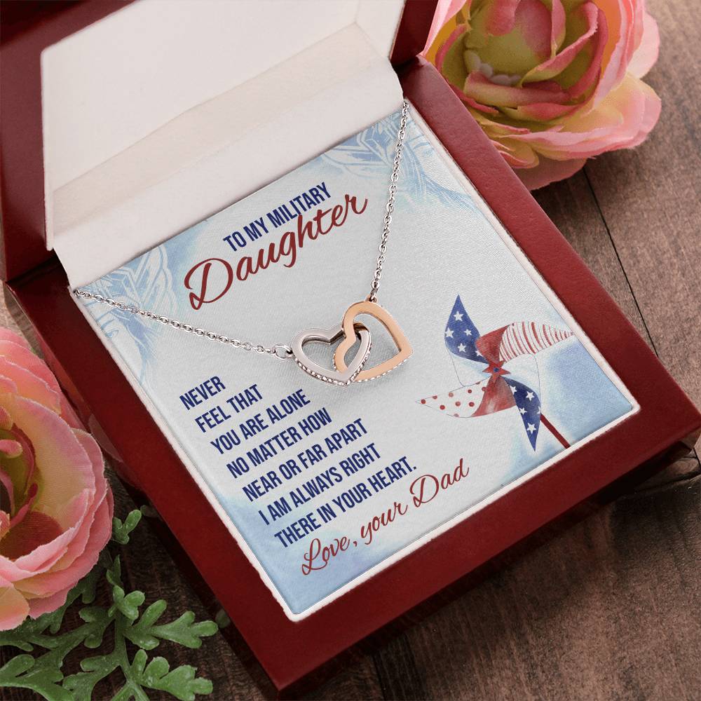 To My Daughter From Dad Interlocking Hearts Necklace Father To Daughter Gift Birthday Gift To Daughter From Dad Daughter Necklace