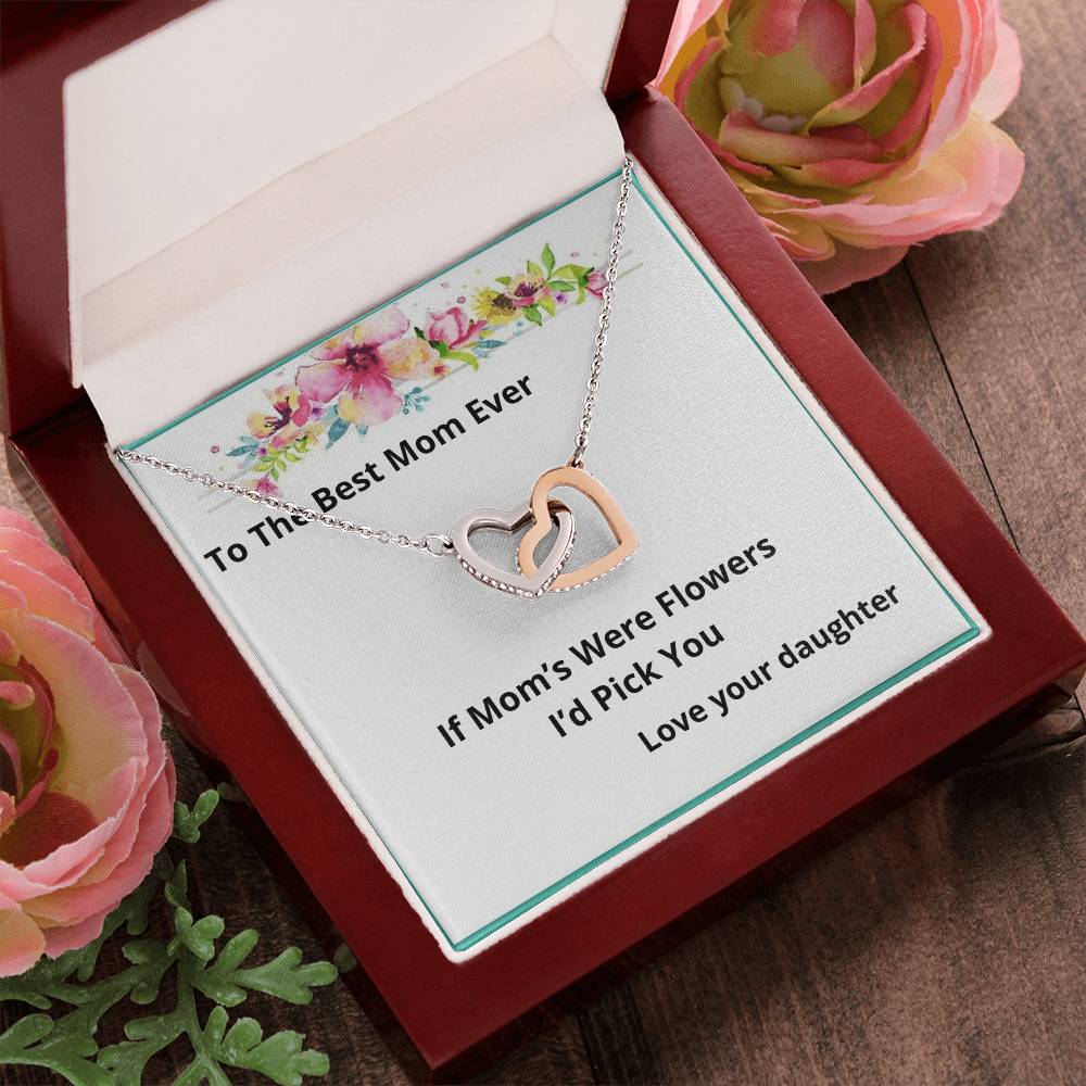 If Mom'S Were Flowers Two Hearts Necklace Interlocking Hearts Necklace