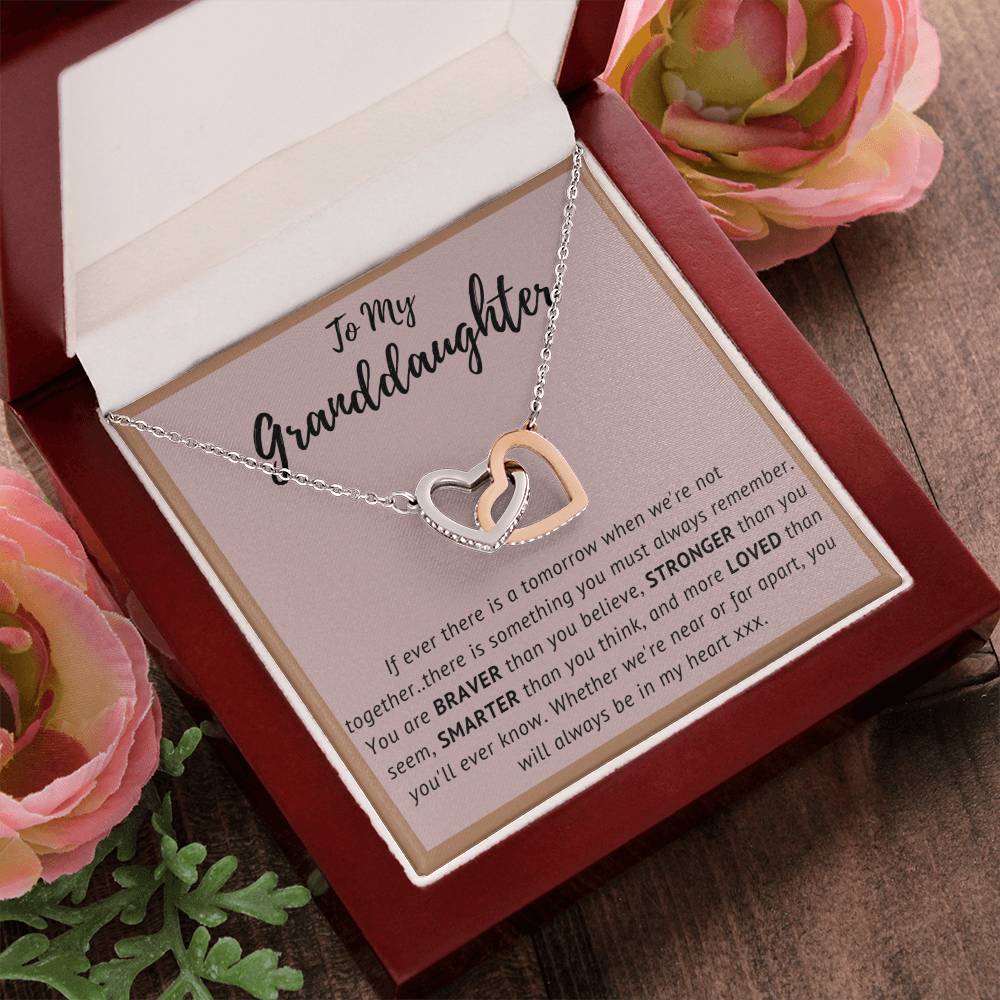 To My Granddaughter - Interlocking Hearts Necklace