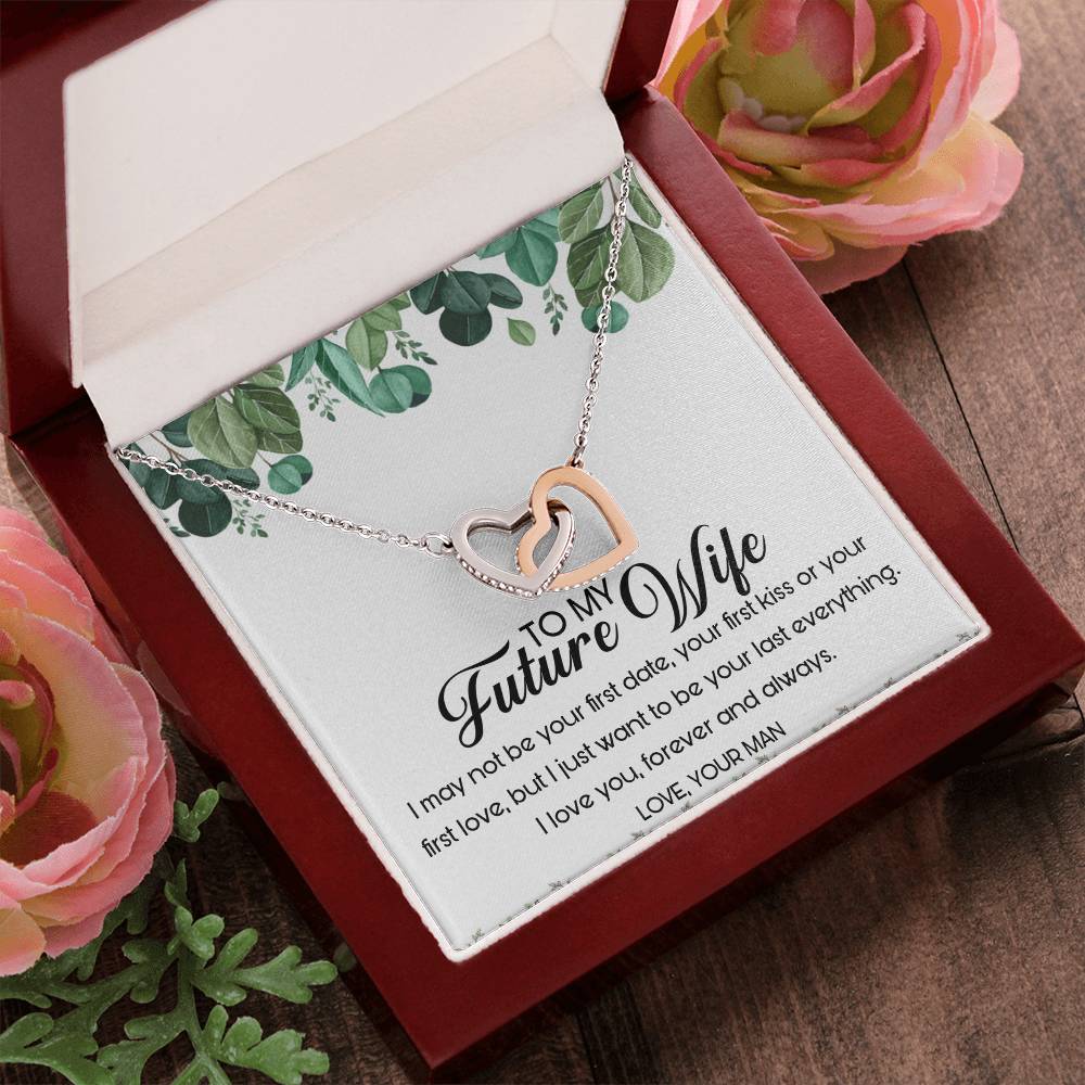 To My Future Wife Interlocking Hearts Necklace Message Card