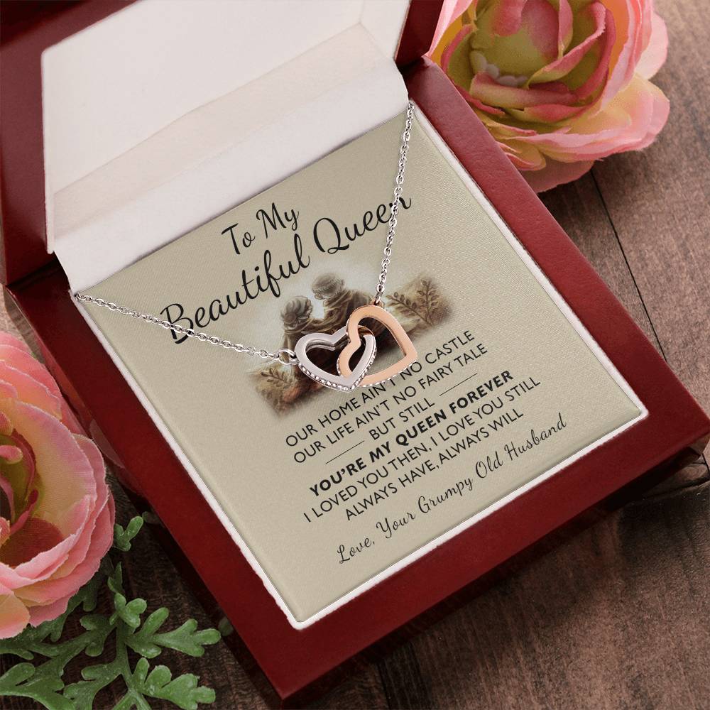 To My Queen - I Loved You Then Interlocking Hearts Necklace