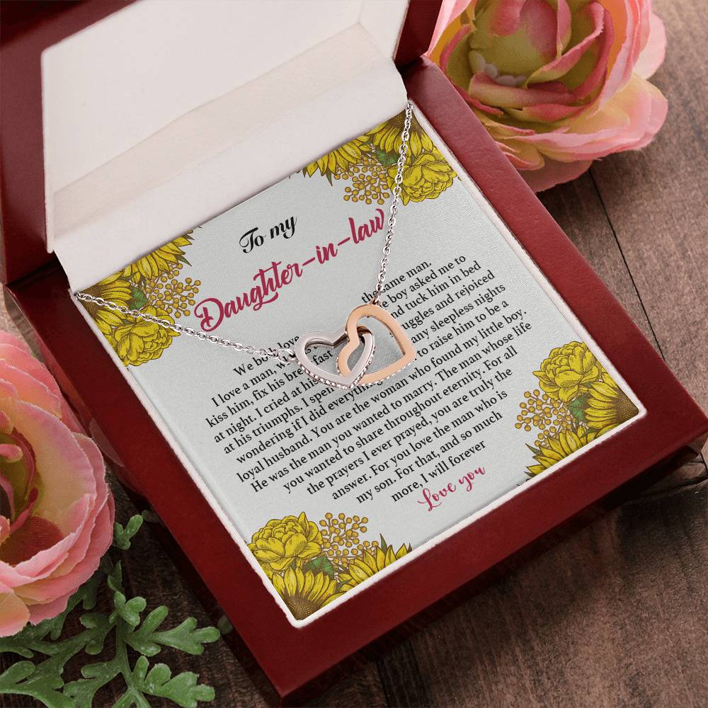 To My Daughter In Law Interlocking Hearts Necklace