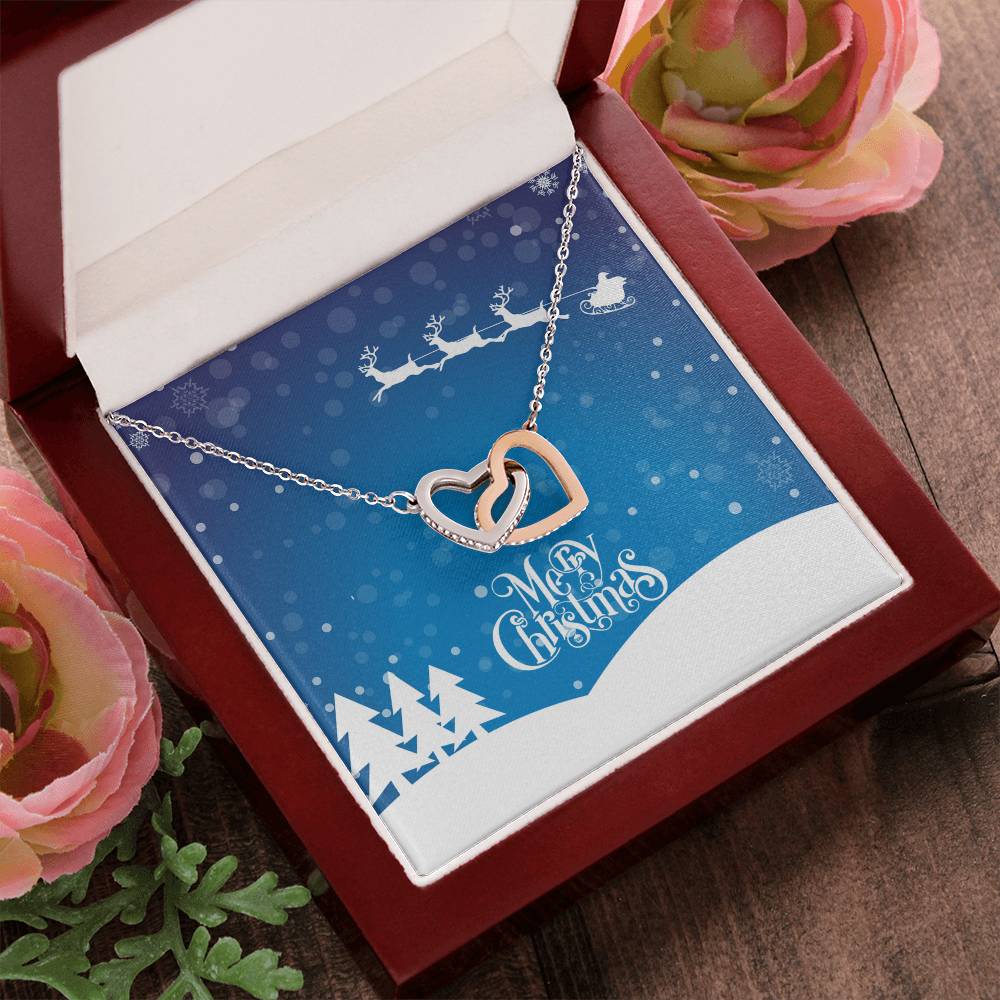 Santa'S Sleigh Interlocking Hearts Necklace