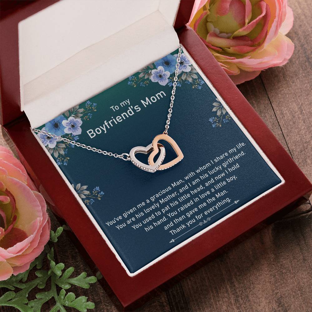 Perfect Gift For Future Mother-In-Law As A Valentines Day Or Mothers Day Interlocking Hearts Necklace