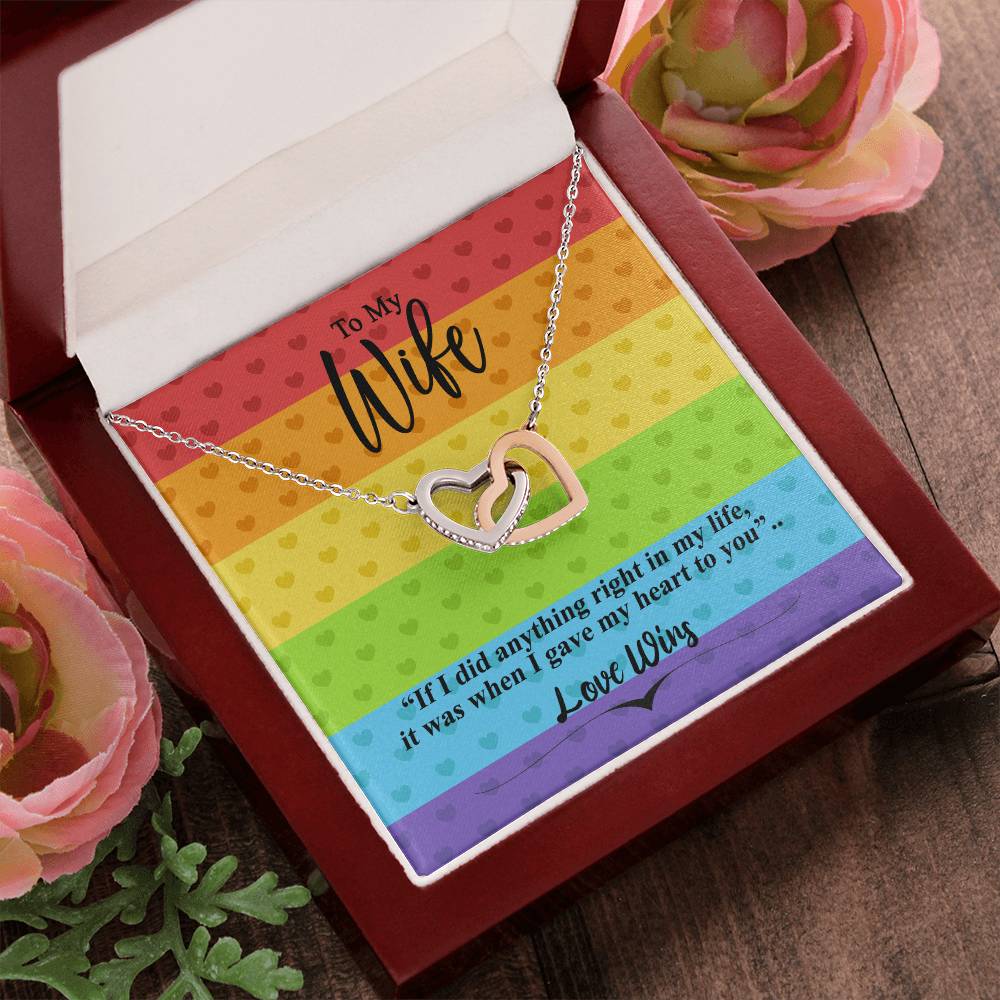 Love Wins Necklace Interlocking Hearts Necklace