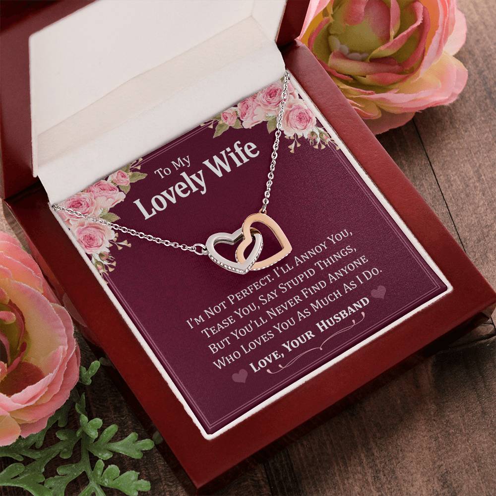 Perfect Gift For Wife Interlocking Hearts Necklace