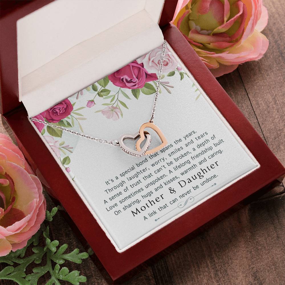 Mother Daughter Interlocking Hearts Necklace