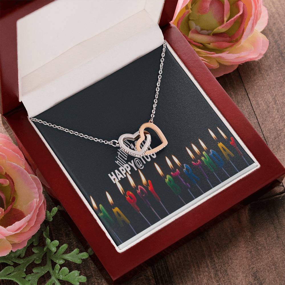 Happy 100 Years Old Birthdayike Mens Production Interlocking Hearts Necklace