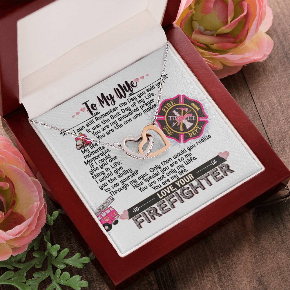 Firefighter'S Wife - Interlocking Heart Necklace Interlocking Hearts Necklace