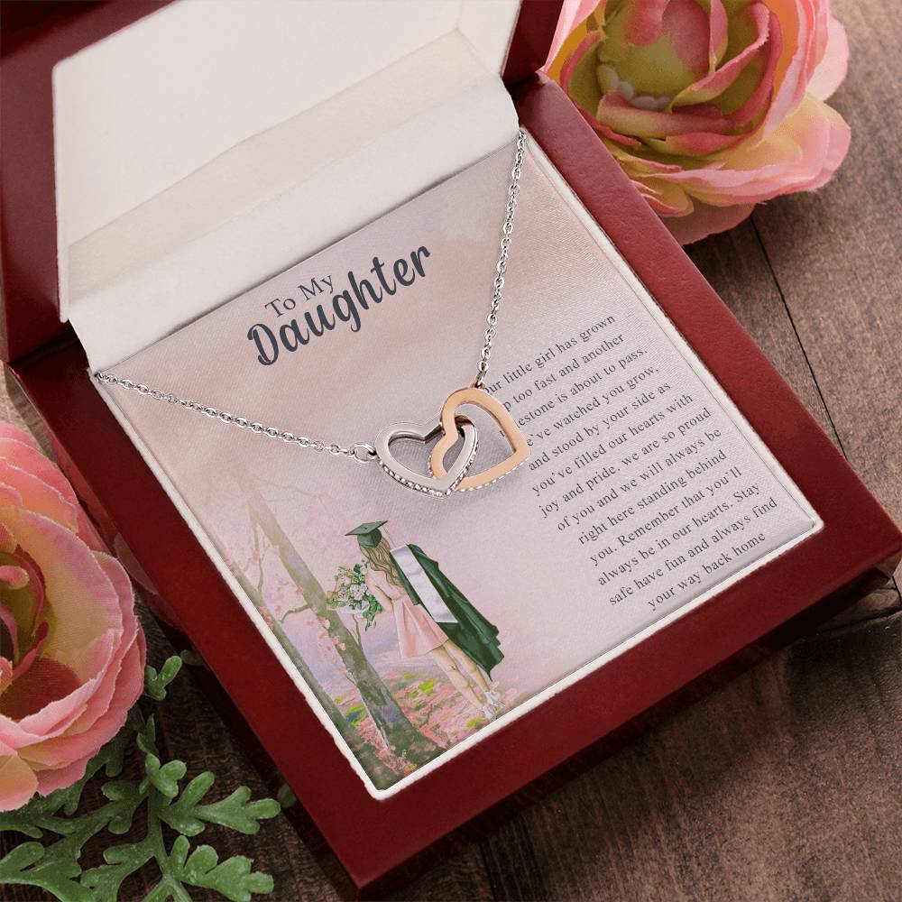 To My Daughter Interlocking Hearts Necklace