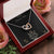 Never Give Up - Black Background Interlocking Hearts Necklace