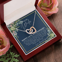 14 Year Wedding Anniversary Gift For Wife 14Th Anniversary Gift For Her 14 Year Anniversary Gift Ideas 14Th Anniversary Gifts Interlocking Hearts Necklace