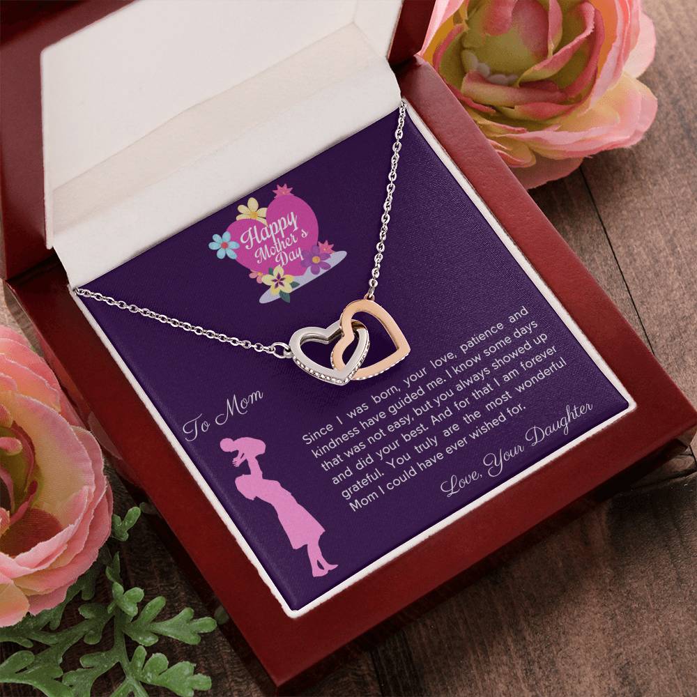 Happy Mother'S Day Love Patience And Kindness Necklace Interlocking Hearts Necklace