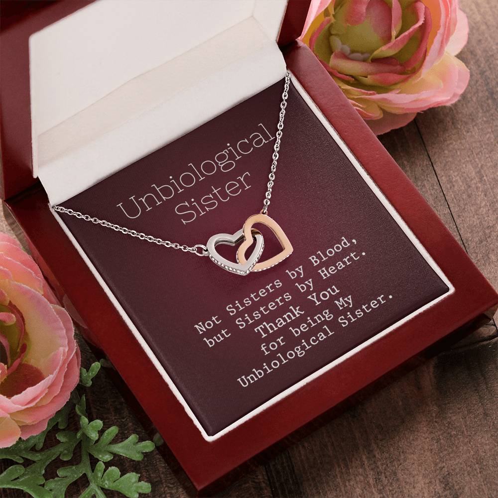 Unbiological Sister - United Heart Necklace Interlocking Hearts Necklace
