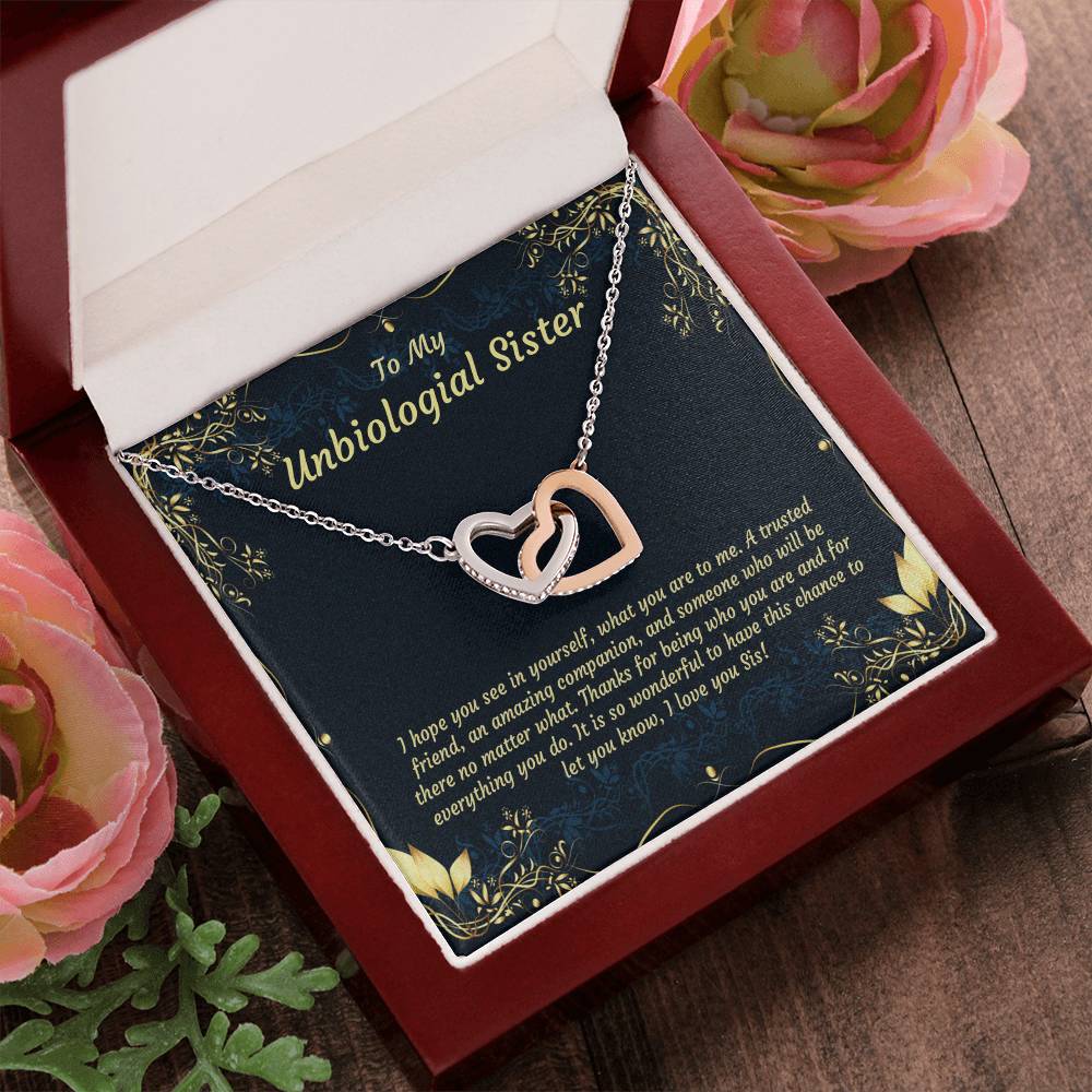Unbiological Sister Necklace Soul Sister Sorority Sister Sister In Law Necklace Step Sister Gift Tribe Necklace Sister Necklace Interlocking Hearts Necklace