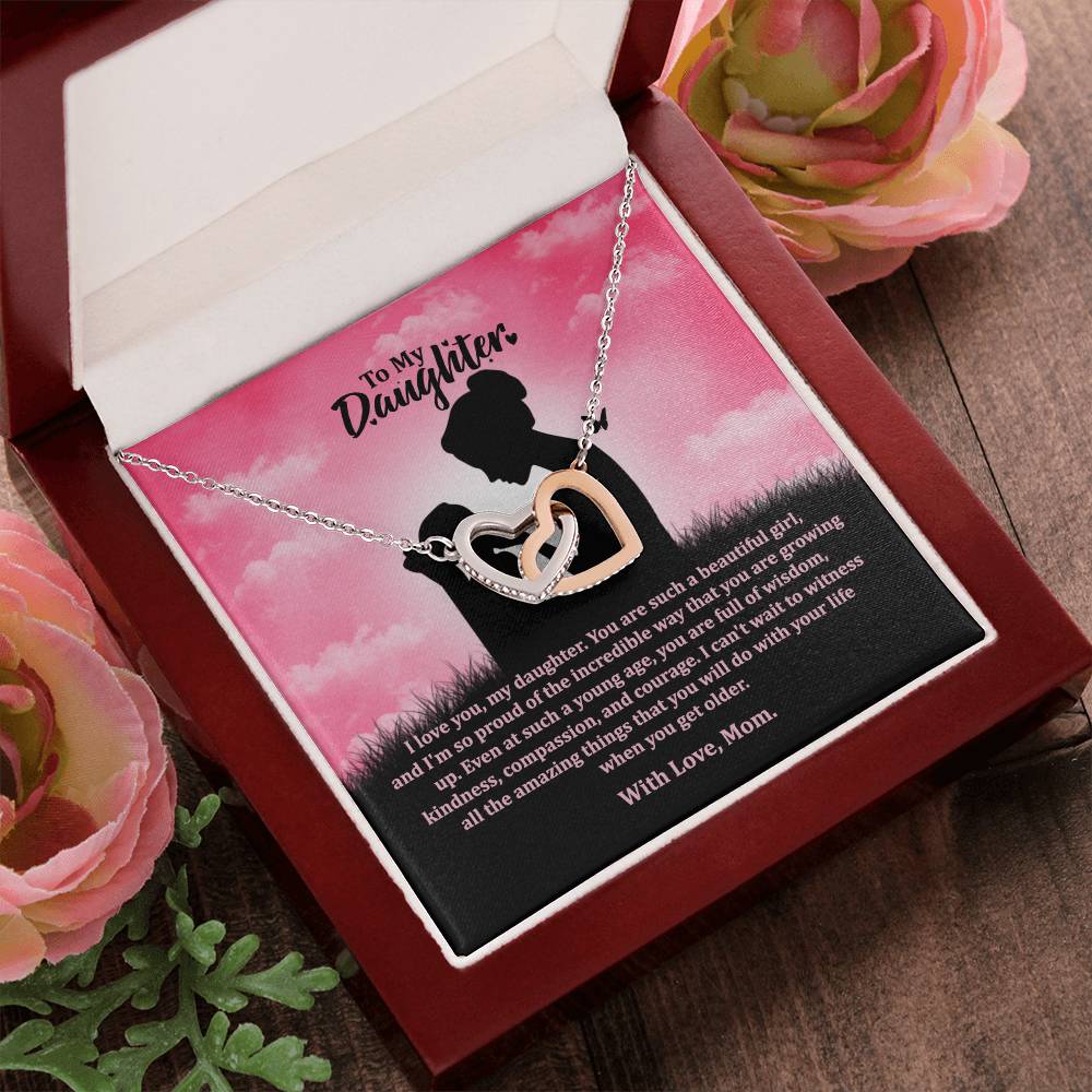 I Love You My Daughter - To My Daughter - Necklace Interlocking Hearts Necklace