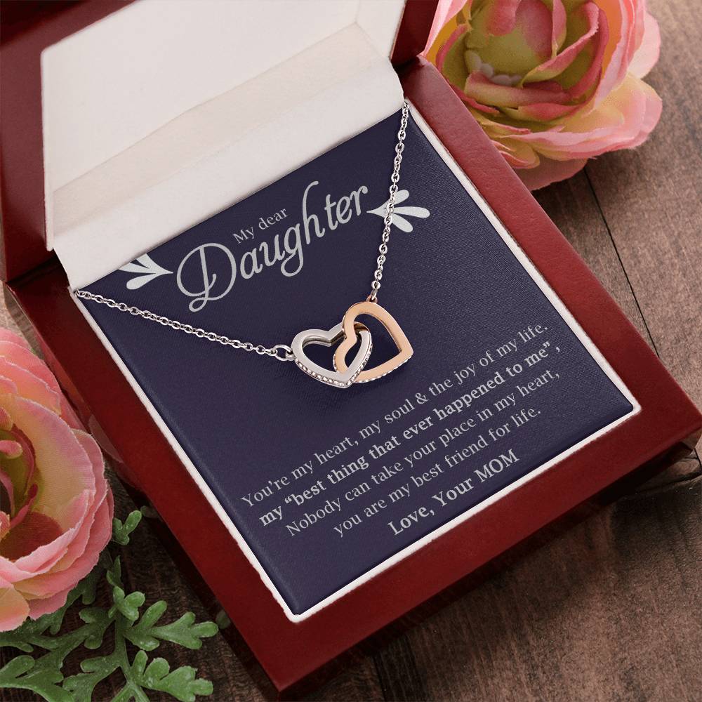 My Daughter-My Heart My Soul & The Joy Of My Life -Necklace Interlocking Hearts Necklace