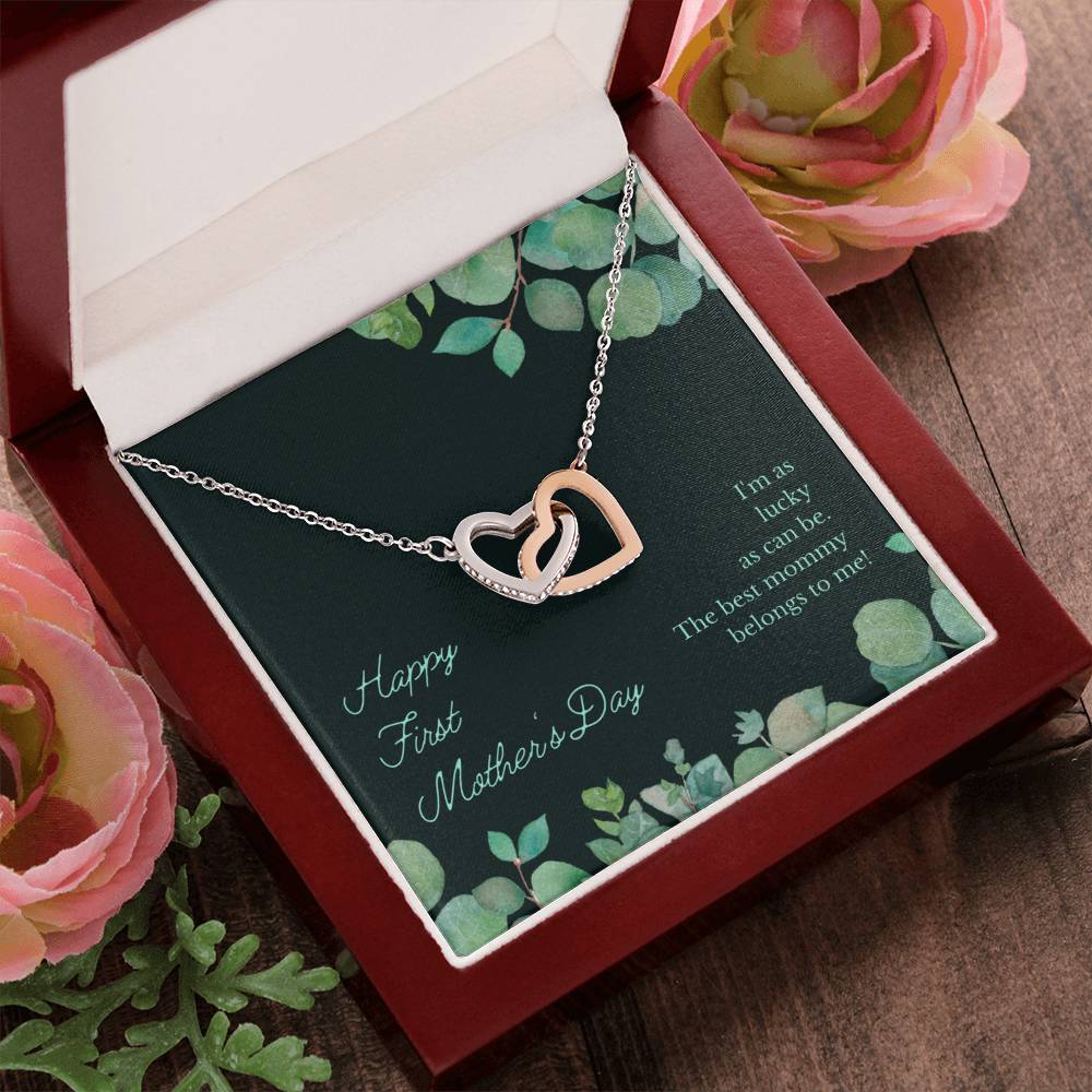 The Best Mommy Necklace Gift Two Hearts Necklace Mother'S Day Gift For Mom Interlocking Hearts Necklace