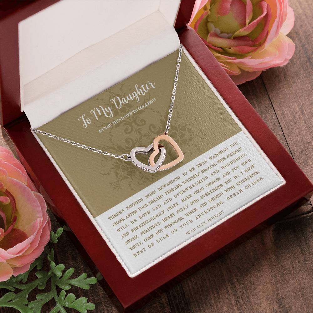 Heading To College Necklace Interlocking Hearts Necklace