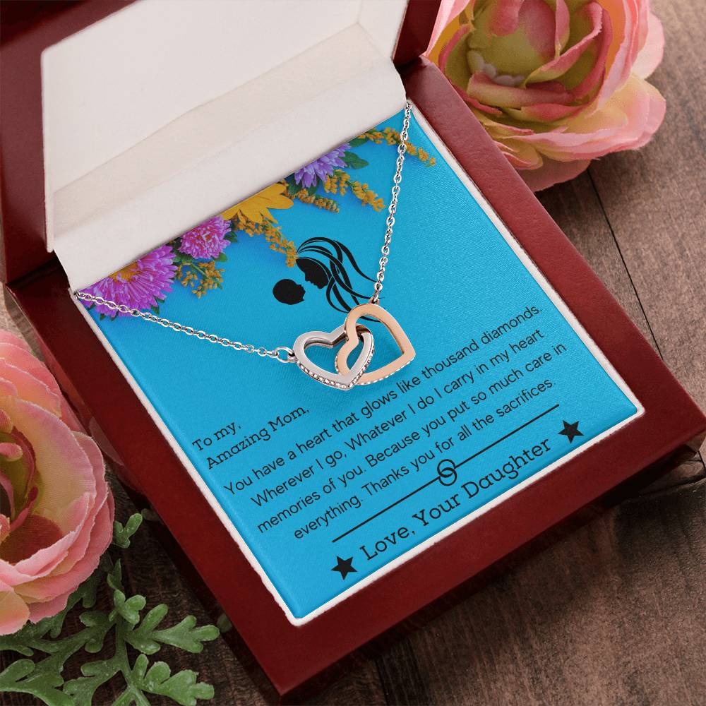 Interlocking Hearts Gift For My Super Mom Mother’S Day Necklace Interlocking Hearts Necklace
