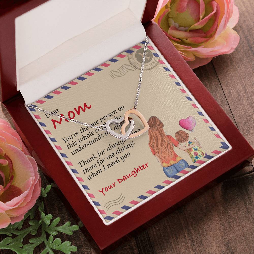 Happy Mother'S Day Gift - Thank You For Always Being There - The Interlocking Heart Necklace Interlocking Hearts Necklace